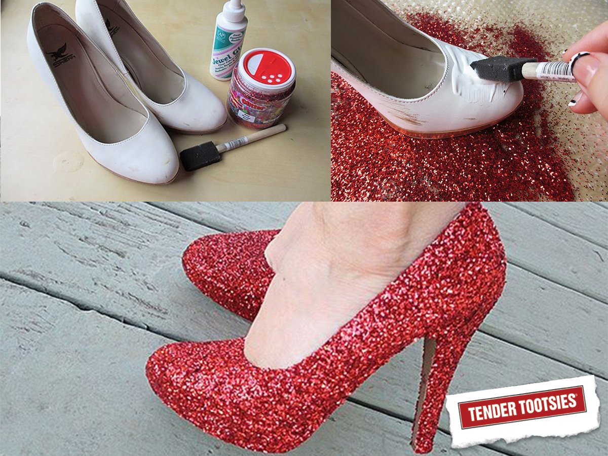 In need of a last min #Halloween costume? Check out what can be done with a pair of pumps, some glue & red glitter.