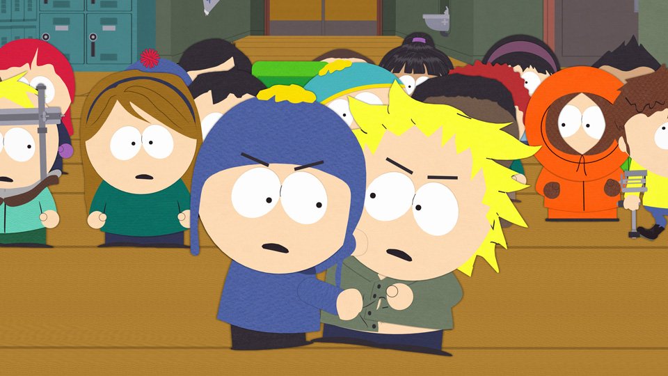 SouthPark's tweet photo. News of a romantic relationship between Tweek &amp; Craig hits South Park in this Wednesday's all-new episode! https://t.co/Pr1knQ9F9G