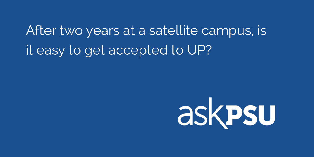 AskPSU's tweet photo. After two years at a satellite campus, is it easy to get accepted to UP?

Learn more here: https://t.co/2SPz6UIHIr https://t.co/nkq45iZAU1