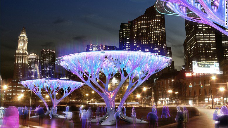 CNN's tweet photo. Could these artificial CO2-eating "treepods" protect us from climate change? https://t.co/nKAFjHEcPZ https://t.co/LeiMZxoNUZ
