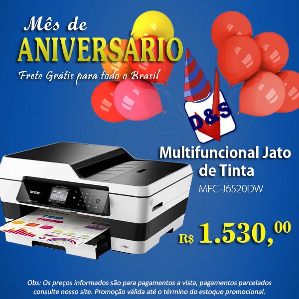 Multifuncional Jato de Tinta MFC-J6520DW #Brother desinformatica.com.br/multifuncional…
#mesdeaniversario #fretegratis #21anos