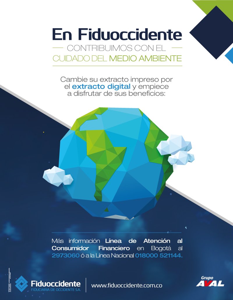 Avalfiduciaria's tweet photo. Solicite su #ExtractoDigital y contribuya con el medio ambiente. Visite nuestra página web para más información https://t.co/0vA10f594w