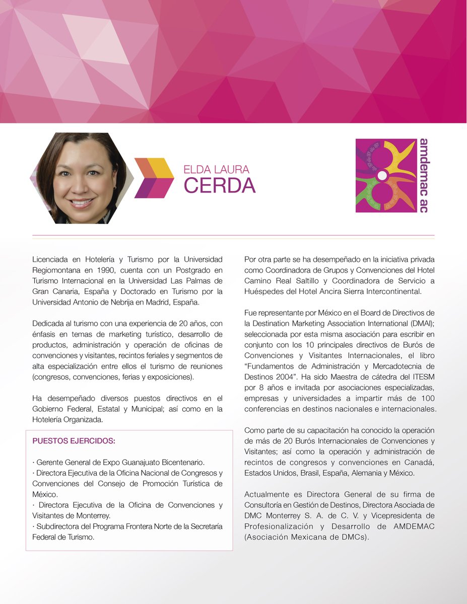Aquí la semblanza de <a href="/eldalauracerda/">Elda Laura</a> Vicepresidenta de Educación en AMDEMAC #turismodereuniones #LiveItToBelieveIt