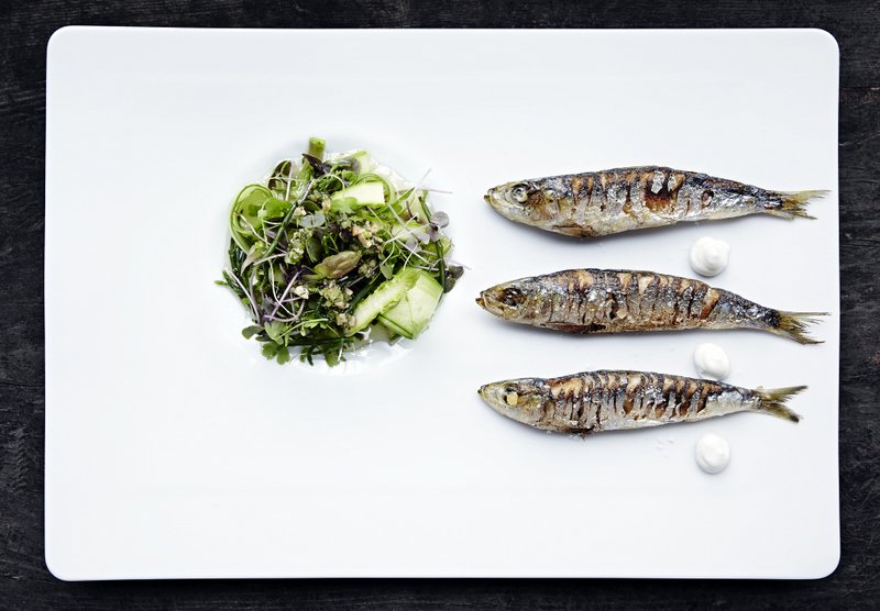Makrele - Queller - Spargel - grüner Salsa