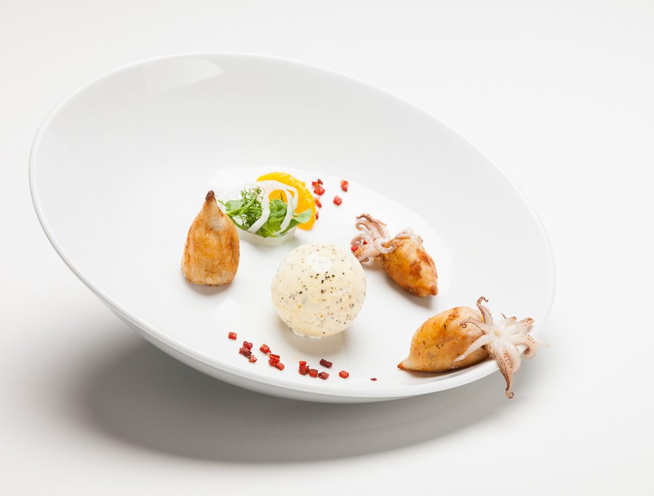 Tintenfische - Chorizo - griechischer Feta - Clementine - Kräuterbutter