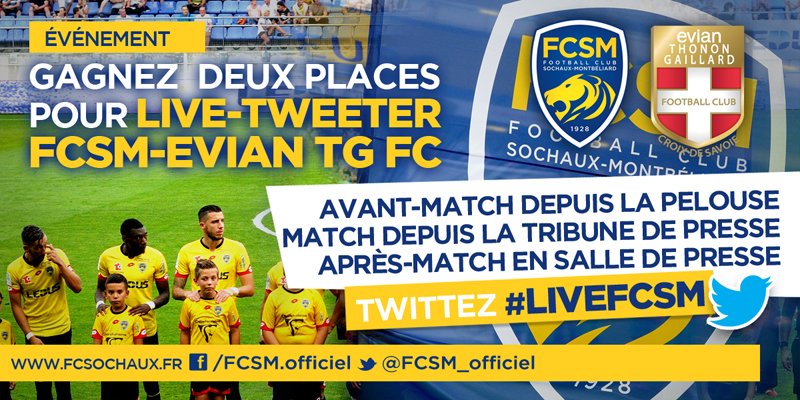 FCSM_officiel's tweet photo. Événement ! Gagnez 2 places pour live-tweeter #FCSMETG. Participez en utilisant #LiveFCSM ! https://t.co/WC0Ul9Vyge
