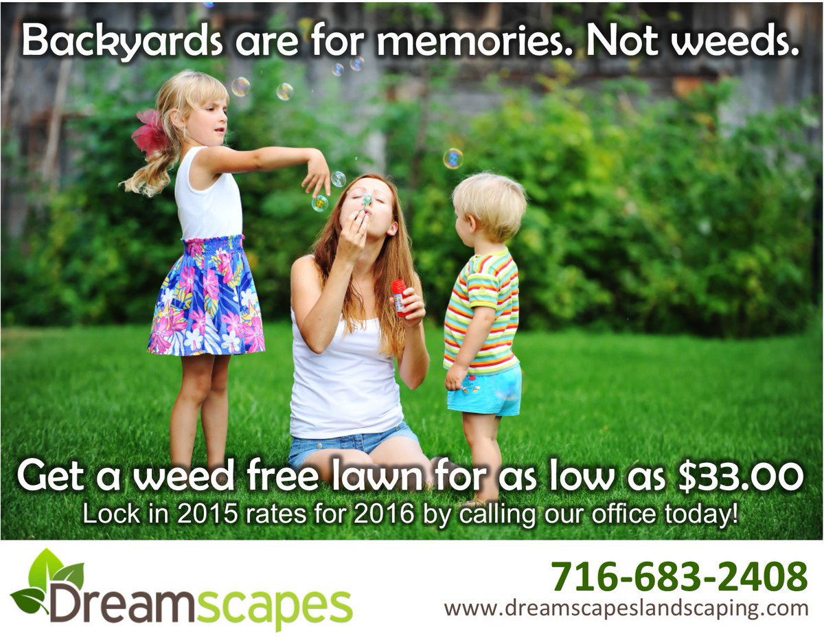 Get a weed free lawn and 2015 lawn rates locked in for 2016. #LawnDeals #Buffalo