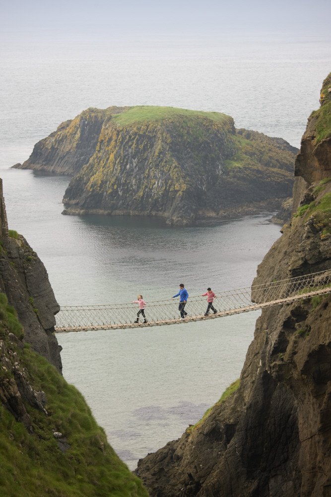nationaltrust's tweet photo. First built for salmon fishermen 350 years ago, Carrick-a-Rede Rope Bridge can still be crossed by the brave… https://t.co/rVdxdVkWhP