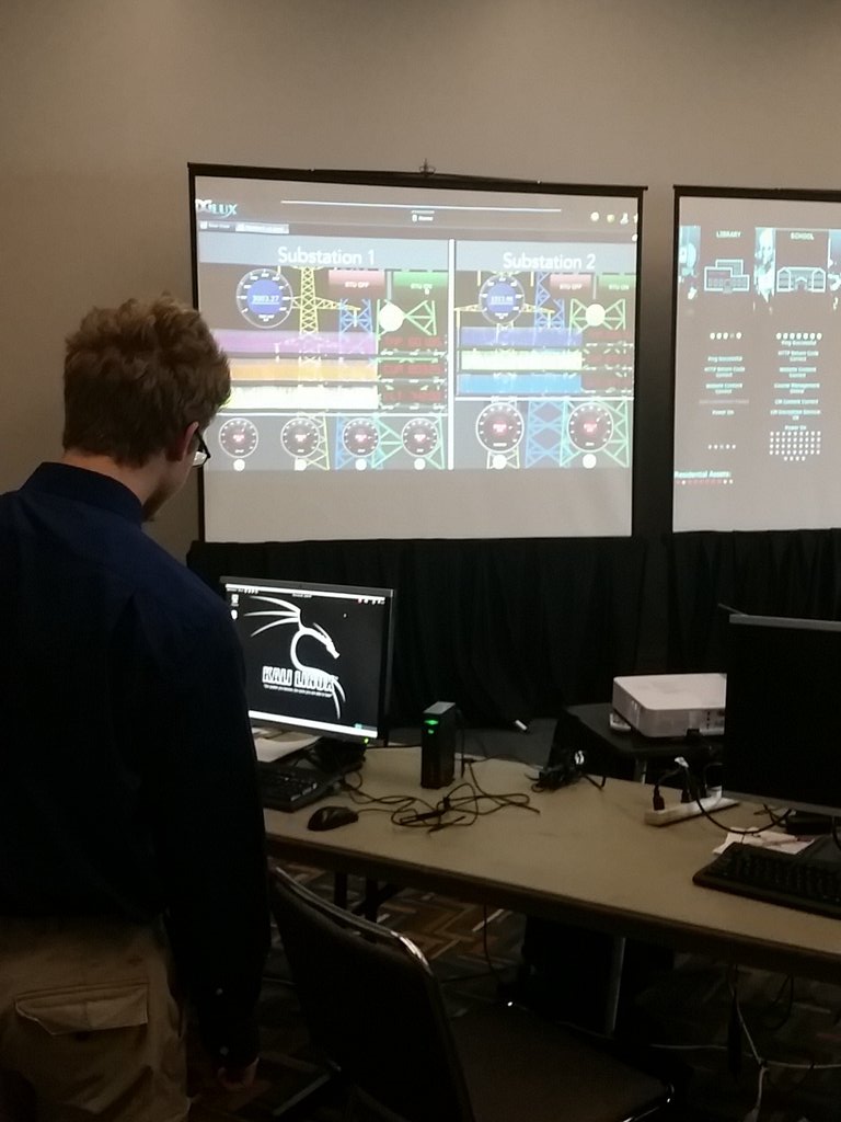 At Michigan Cyber Range for a game of capture the flag #MICyberSummit with some computer sci. students from Temple.