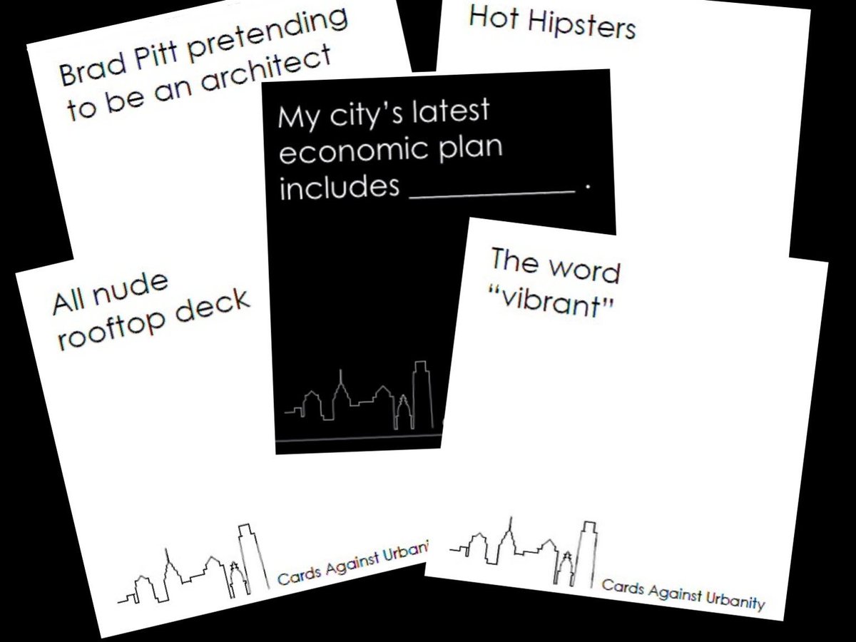 Our new favorite game: <a href="/GreaterPlaces/">GreaterPlaces</a> and <a href="/DoTankDC/">DoTankDC</a>'s  <a href="/CardsAgainstUrb/">Cards Against Urbanity</a> bit.ly/1KBhpmb