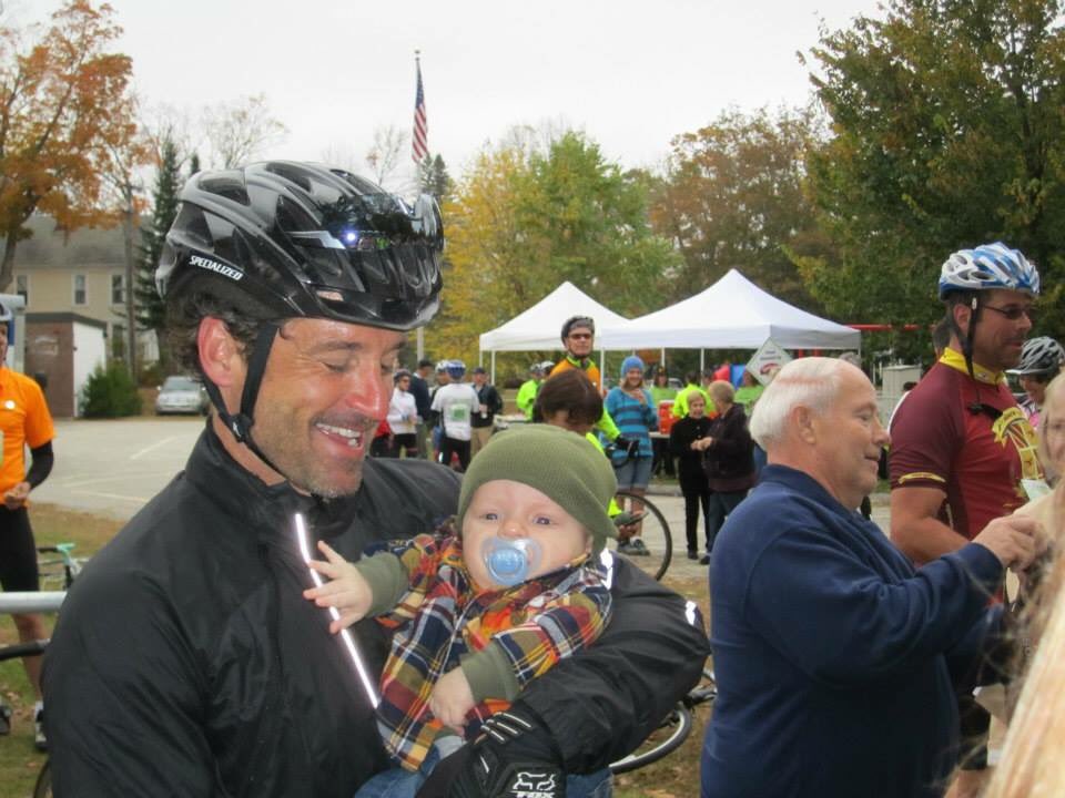 PennellAli's tweet photo. Two things @PatrickDempsey shouldn't be allowed to do because I'm dead ... Dress in all black. Hold babies. https://t.co/ORTR4i47jV