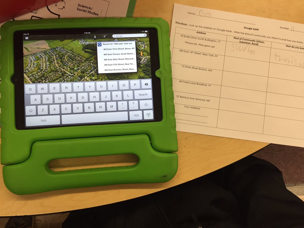 ScottClockers's tweet photo. Google Earth to see urban, suburban and rural communities around our country! #sscenter https://t.co/eZJe7nVv72