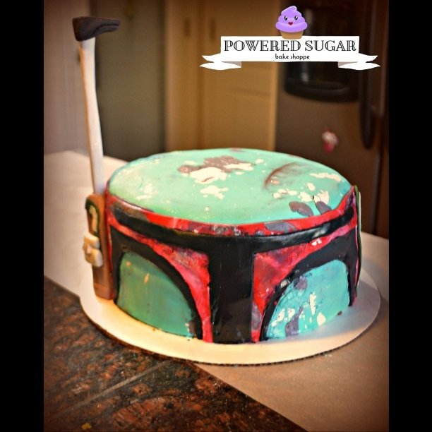 poweredsugar's tweet photo. #StarWars #BobaFett #cake #customcake #birthdaycake #happybirthday #baking #PoweredSugar #PoweredSugarBakeShoppe https://t.co/3yhuBhM7WK