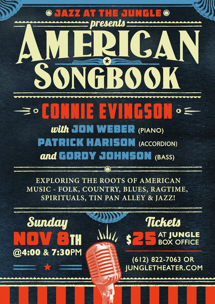 patrickharison's tweet image. I'll be playing all the things with @connieevingson at The Jungle Theater along with Jon Weber (NYC) November 8th!