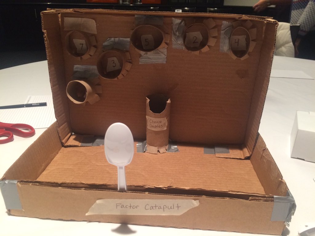 MrsDeLashmutt3's tweet image. Here&apos;s the &quot;Factor Tree Catapult&quot;  we created for Contraption Carnival #STEAM math session @APSGifted #VAGifted2015