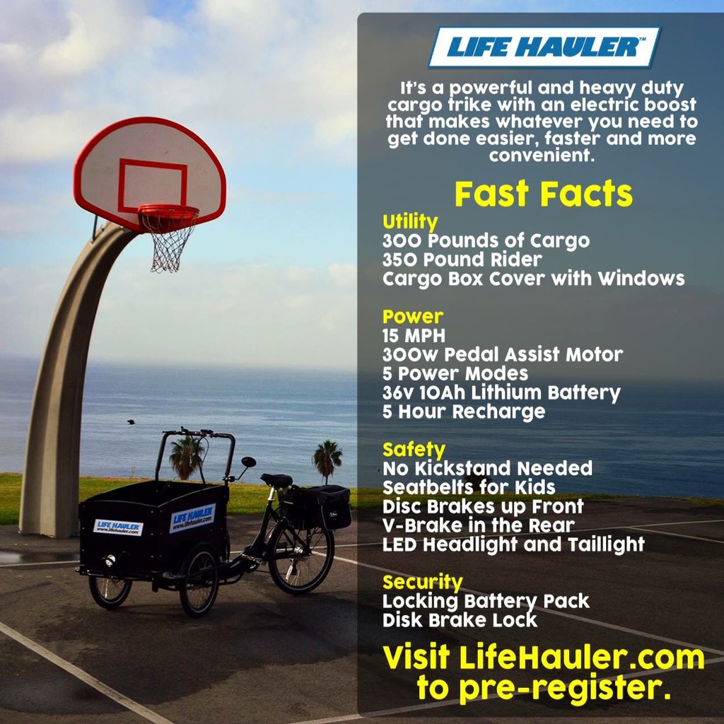 Life Hauler Fun Facts! #specs #cycling #bicycle #new #bike #cargo #cargotrike #LifeHauler is coming to #Indiegogo.
