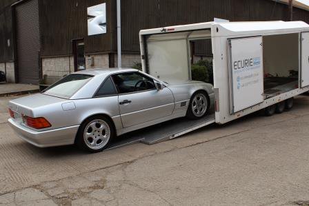 carstorageGB's tweet photo. Just landed from Oz &amp; onto the @carstorageGB #transporter.
 #W129 #MercedesSL
#carstorage #cartransport #detailing https://t.co/KyZDekgELI
