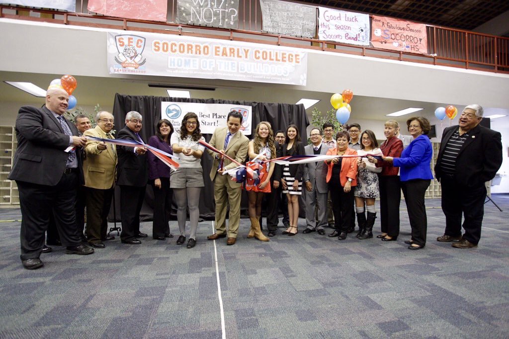 WSerrata's tweet photo. Proud to partner with Superintendent @JEspinoza_SISD and TEAM SISD at Socorro HS to open EPCC's 8th ECHS. https://t.co/CinYpfxmOu
