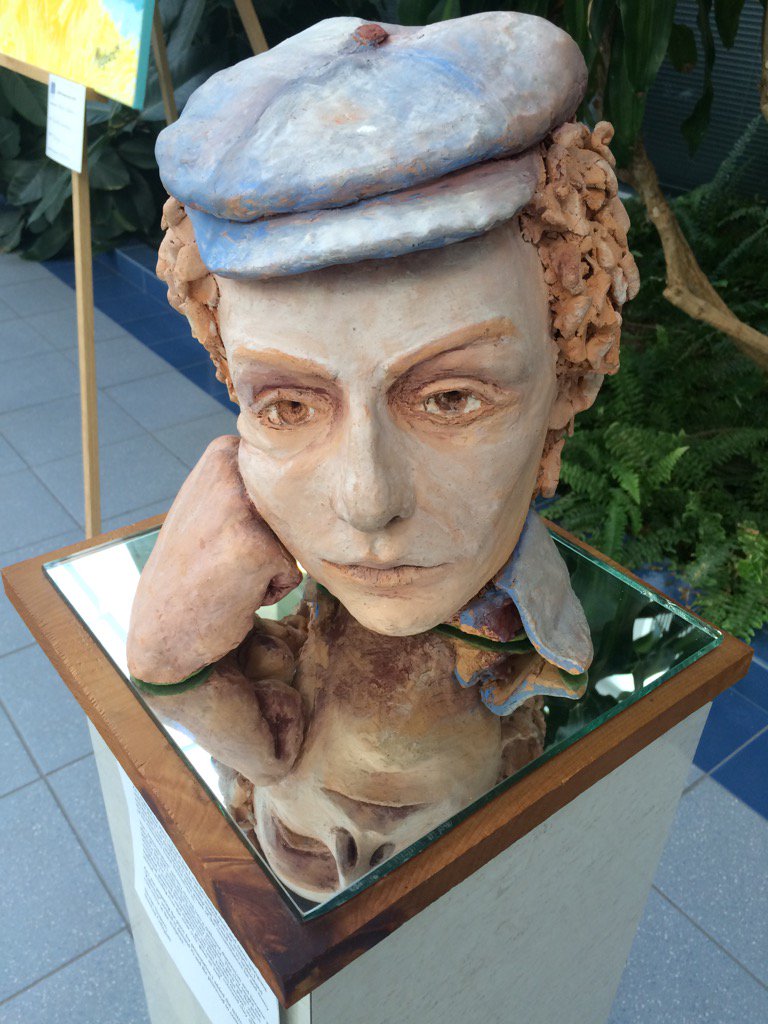 gilmora's tweet photo. Our Art teachers shine at the Master Works display at the board office. Here is a piece from Mr. Simpson. https://t.co/IFbhnaX6dA