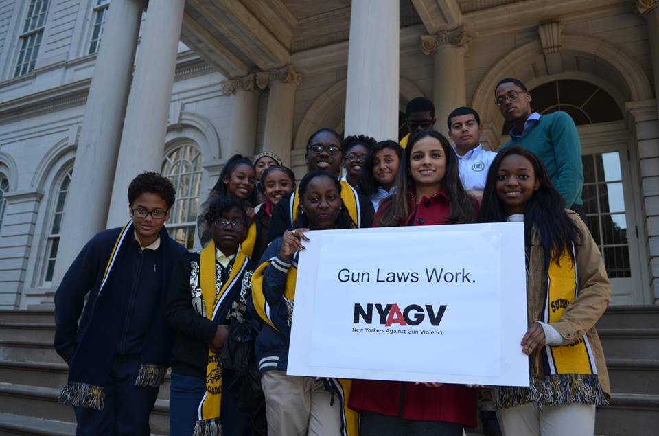 SummitAcademyCS's tweet image. A group of SACS scholars attended today&apos;s Gun Violence Bill press conference held by @NydiaVelazquez and others.