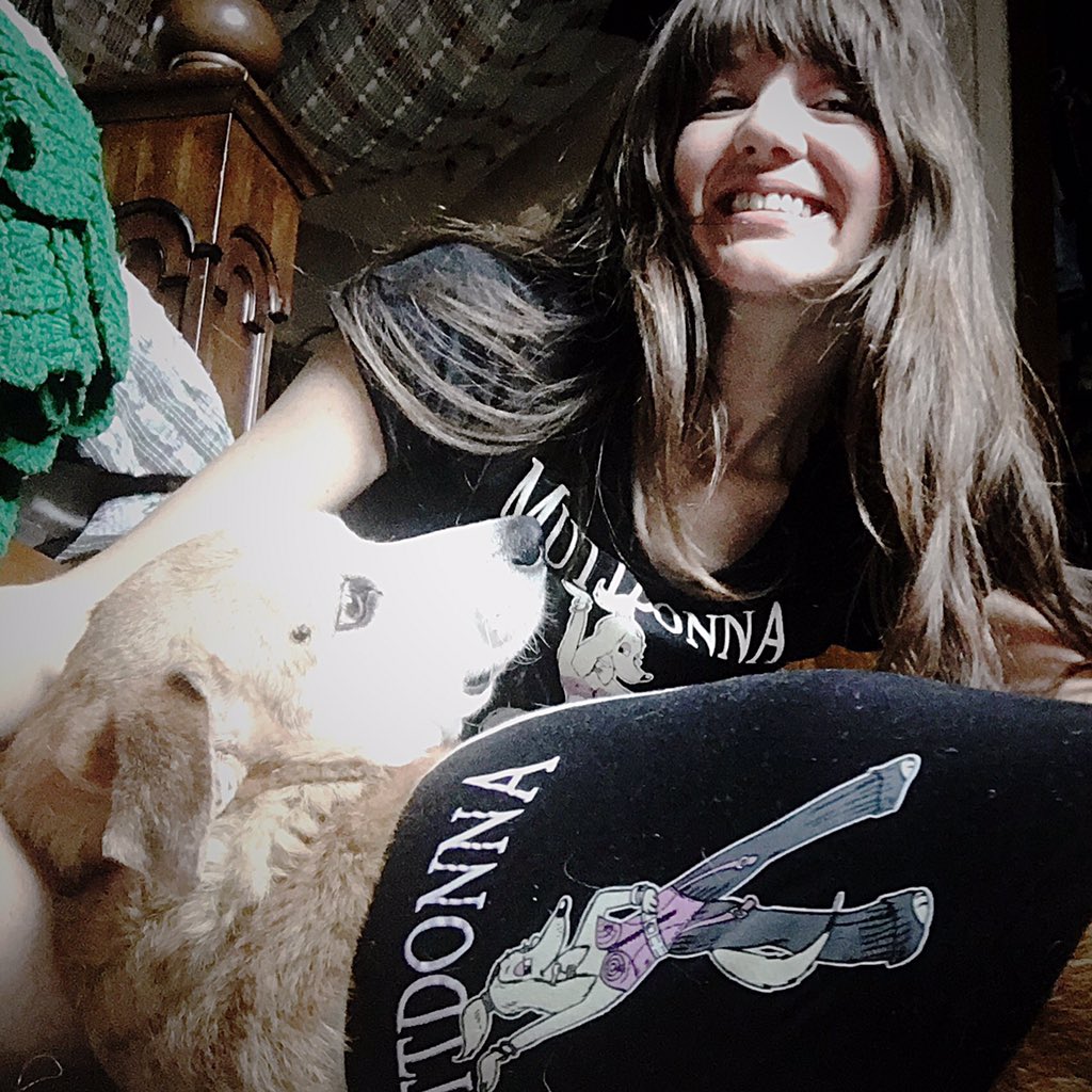 RaelynNelson's tweet photo. Matching with my Blitz! #muttdonna #muttmerch #madonna #dogs  @muttmerch #nashville #musiclife #music https://t.co/xIV7ZyKPHK