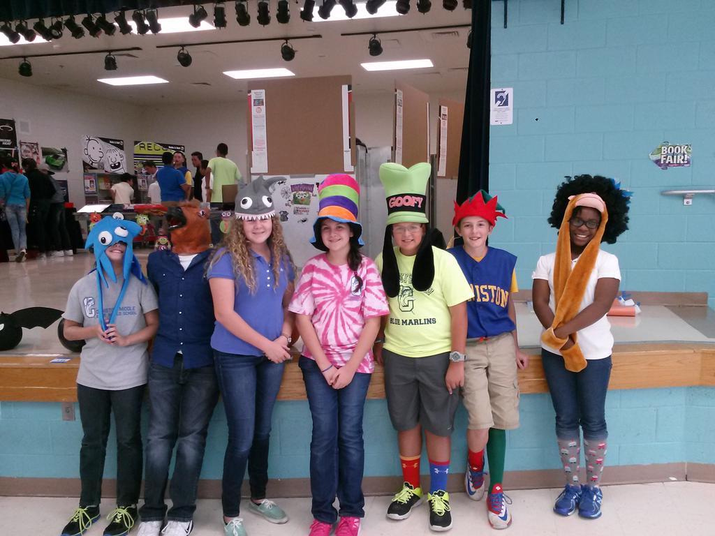 Spirit Week@ Conniston Middle 
Students showing their school spirit on Crazy Hat &amp; Sock Day
