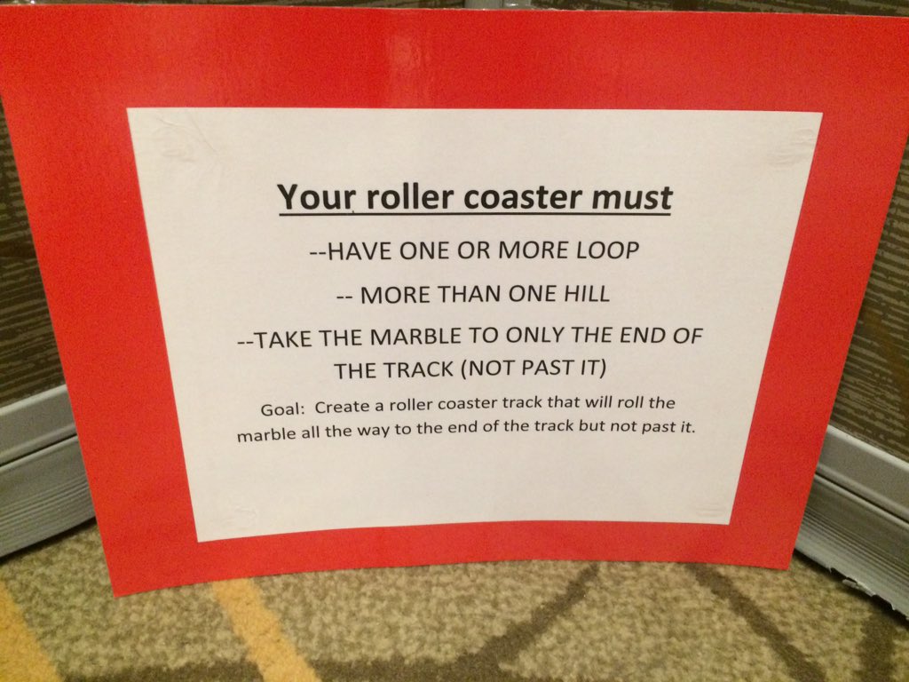 MrsDeLashmutt3's tweet image. Creating #makerspace roller coaster in #steam #VAGifted2015 session! Get ready, @DiscoveryAPS to build! @APSGifted