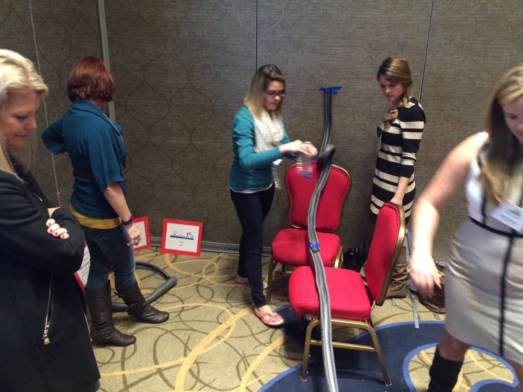 MrsDeLashmutt3's tweet image. Creating #makerspace roller coaster in #steam #VAGifted2015 session! Get ready, @DiscoveryAPS to build! @APSGifted