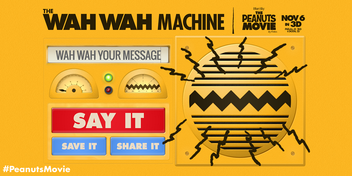 Translate any message into #PeanutsMovie adult-speak using the new Wah Wah Machine at WahWahMachine.com!