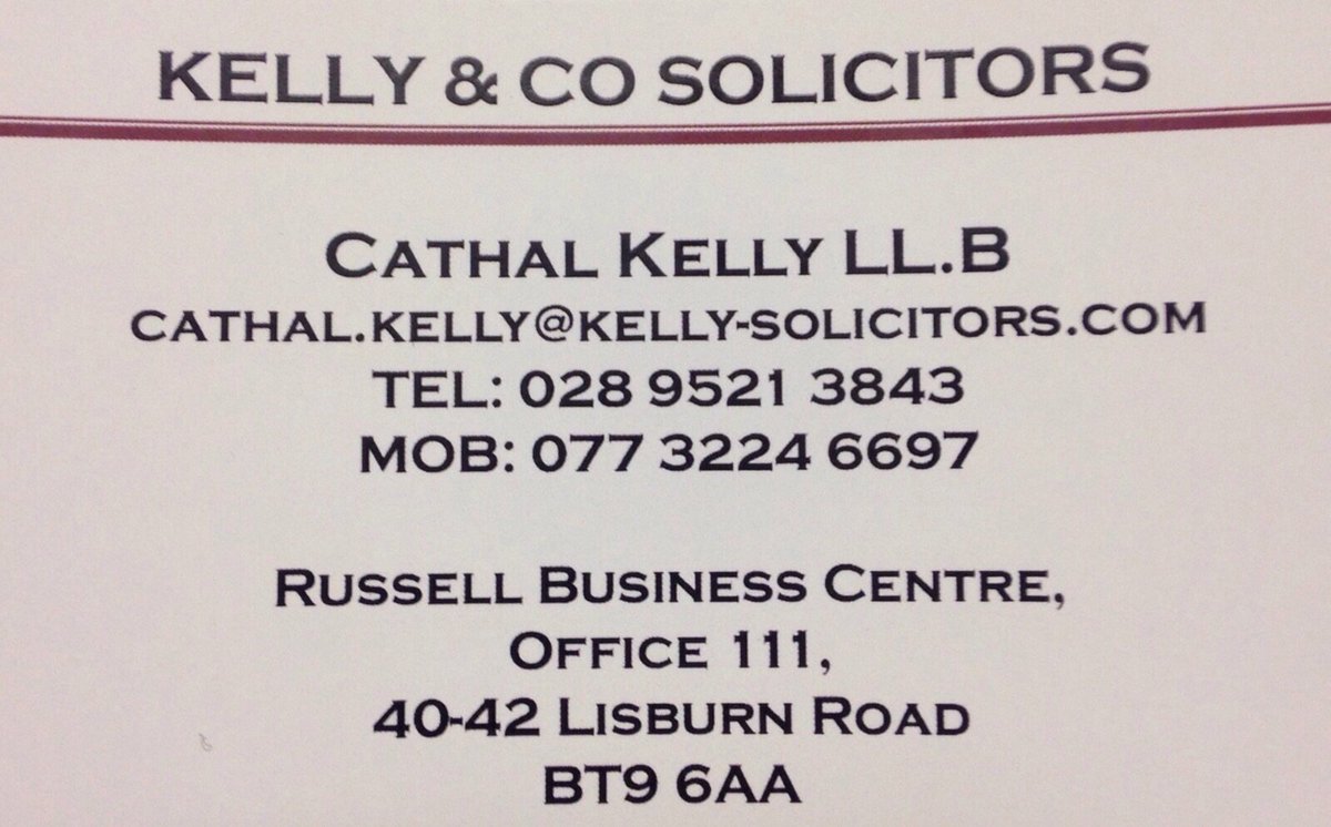 lamhdheargclg's tweet photo. Good luck to Cathal Kelly as he opens his own solicitors practice in the Russell Business Centre, Lisburn Road. https://t.co/0pcHVTwDvV
