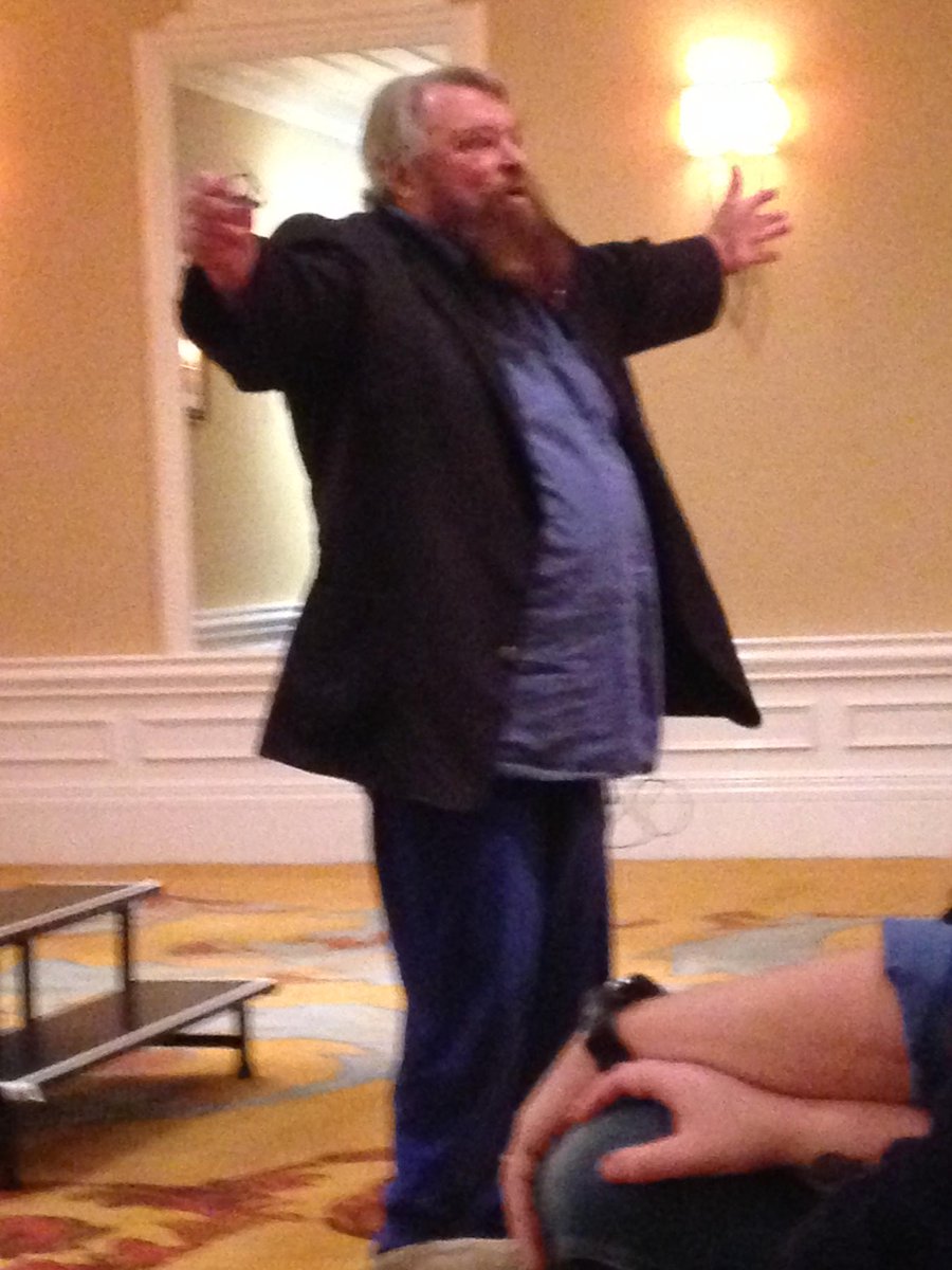 ChepstowBooks's tweet photo. Brian escaping from the stage. https://t.co/zhUdjJBEtU