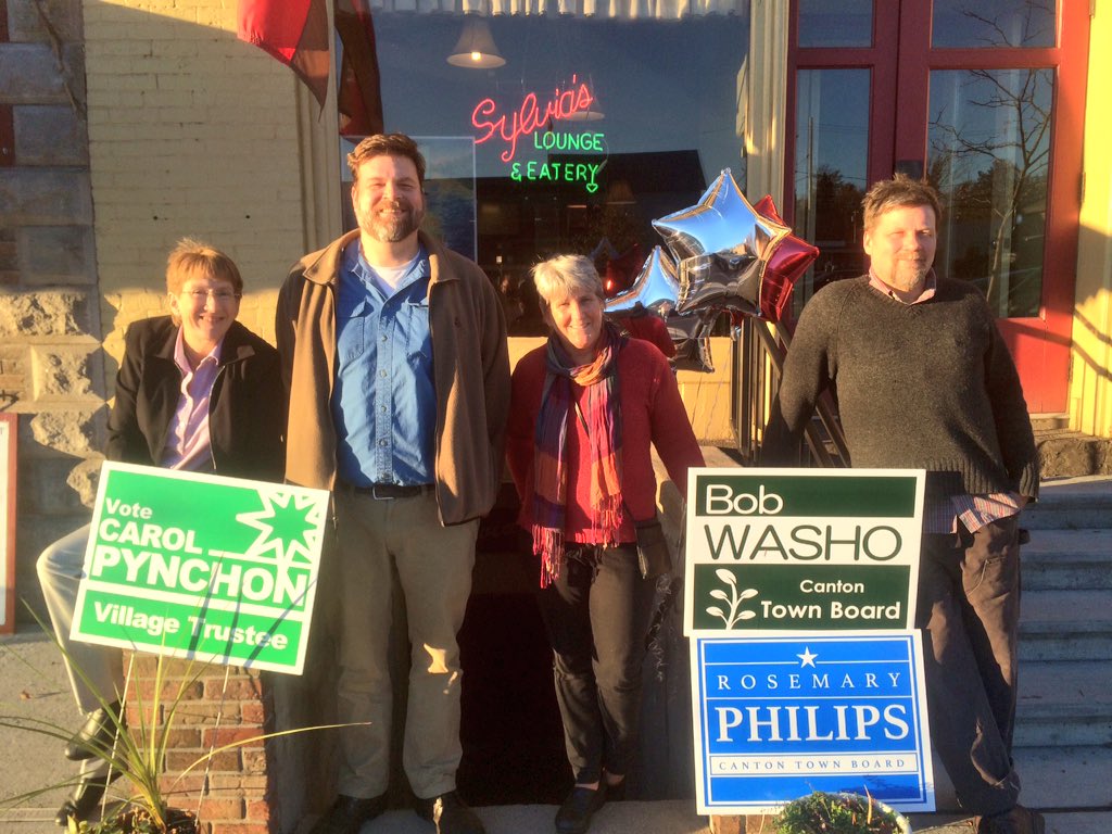 YesWeCanton's tweet photo. Come to Sylvia's for pizza & to meet four candidates for Canton Village & Town office! #VoteCanton #SupportLocal https://t.co/495KFcHR7J