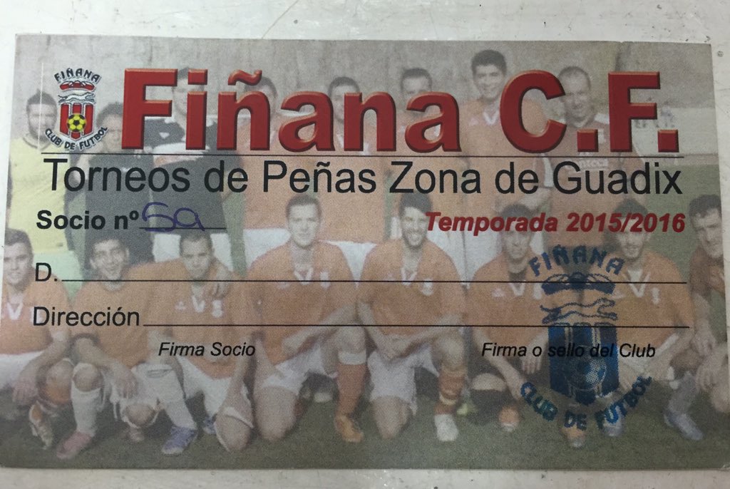 Hazte socio !!
Por solo 5€ ayuda al <a href="/FinanaCF/">Fiñana CF</a> y entraras en el sorteo de una paletilla con tu numero de socio.