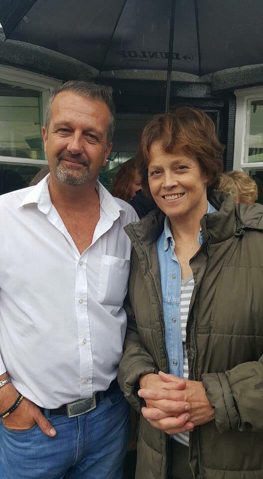 Our very own head chef with The Sigourney Weaver! #docmartin