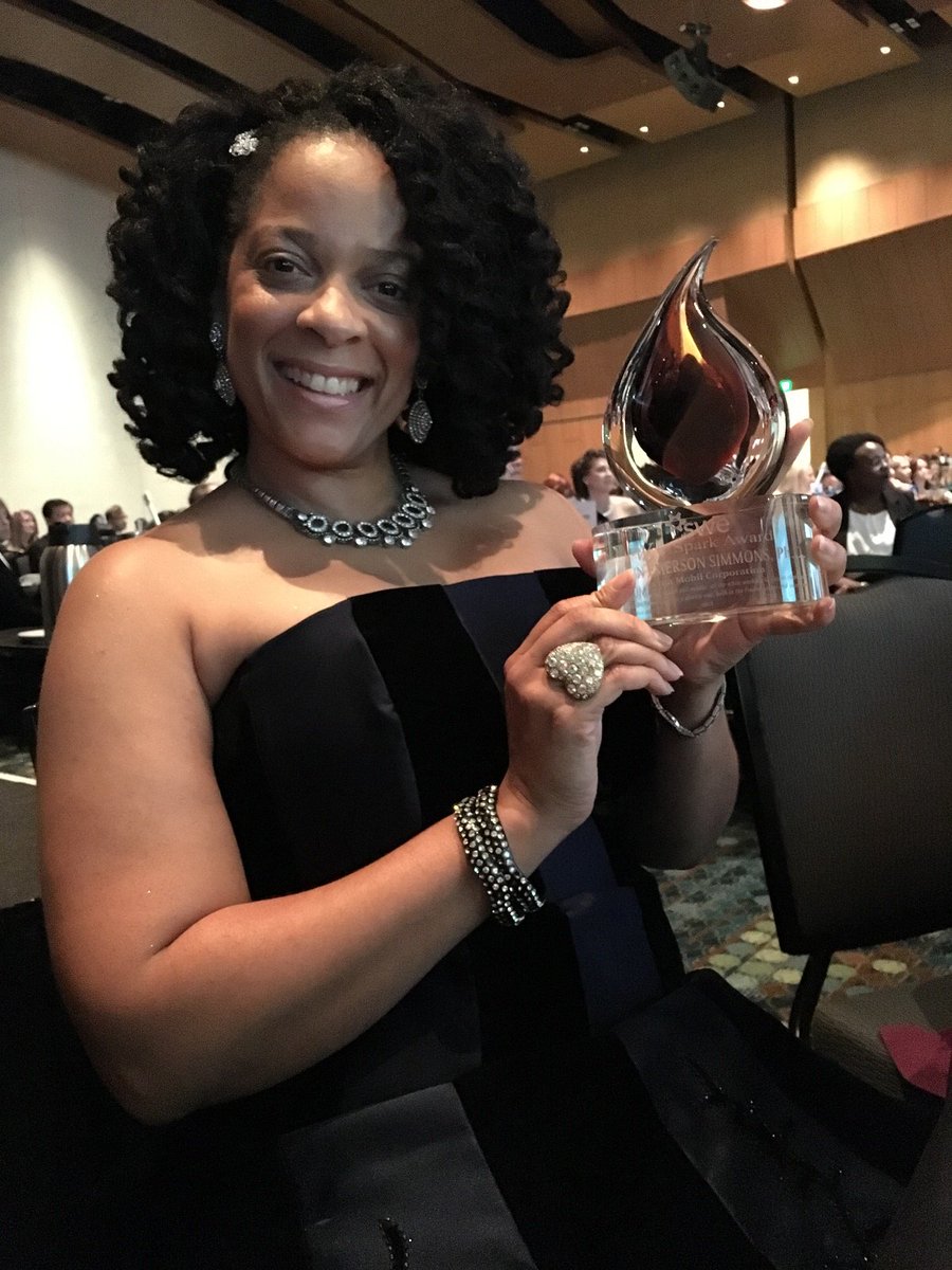exxonmobil's tweet image. #Engineering rock star &amp;amp; #XOMEmployee, Shawn Emerson Simmons, Ph.D., was honored w/ @SWETalk's Spark Award at #WE15
