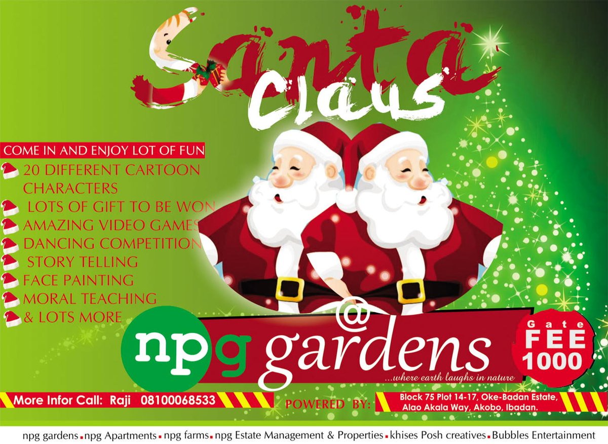 npggarden's tweet photo. Don't miss the unmissable Santa Claus event @npggarden. @dearestabbigurl @DjMercifulJigga @delod2002 @Deejay_pluto https://t.co/T1WbmRPQsc