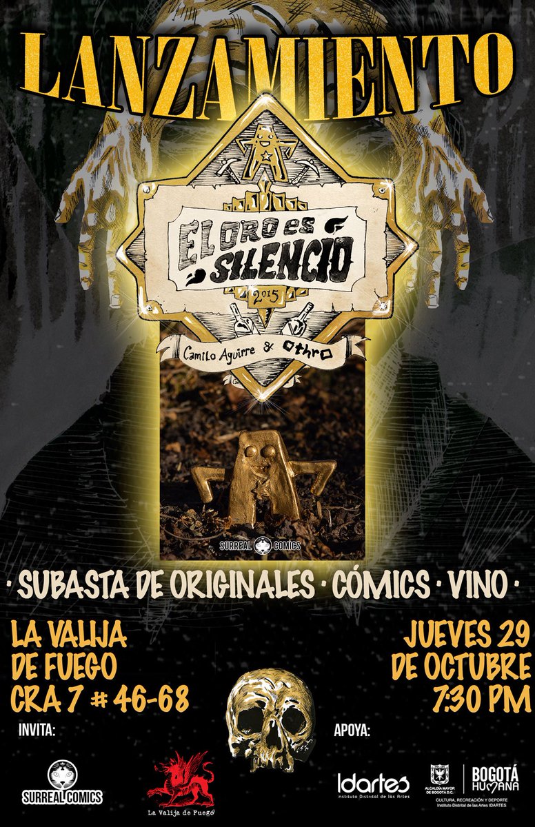 SurrealComics's tweet photo. Este jueves lanzamos el cómic El Oro es Silencio en @librerialvf.
Dibujado por @_aguirrecamilo y escrito por @othro. https://t.co/946C3070TS