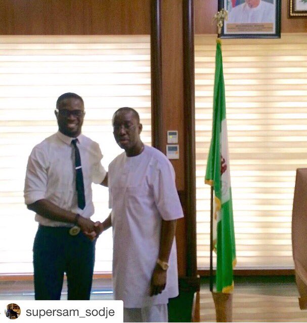 MrSamSodje's tweet photo. Congratulations to he's excellent Senator Governor Ifeanyi Okowa on he's victory #DeltaState #Nigeria #Godwin https://t.co/gTYFCaqZj5