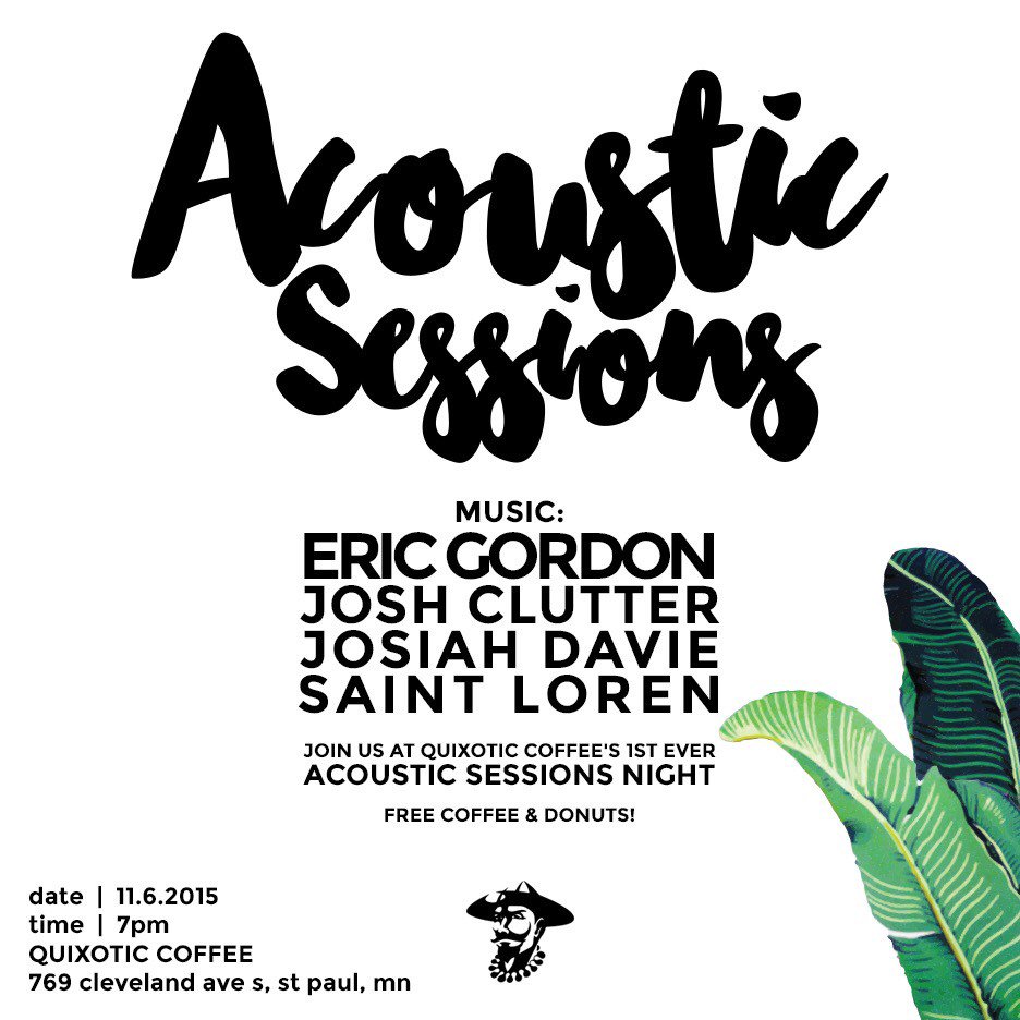 quixotic_coffee's tweet photo. We are hosting an Acoustic night on Nov. 6th at 7PM!

Free event w/ coffee + donuts 🍩

RSVP:
https://t.co/8OzBiLcPjg https://t.co/eHPnGTMHcY
