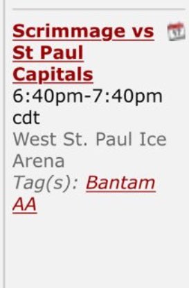 highland_bantam's tweet photo. Big game for the caps on Thursday at 6:40 vs Sibley. Game is at Wsp Arena. #letsgetrowdy #rollcaps https://t.co/fkH1JyxJKA