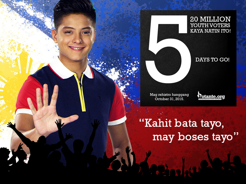 BotanteDotOrg's tweet photo. 5 MORE DAYS! Go out, register and support @imdanielpadilla #danielpadilla at lahat ng kabataang pinoy! #BotanteOrg https://t.co/2J5qcF2QHV