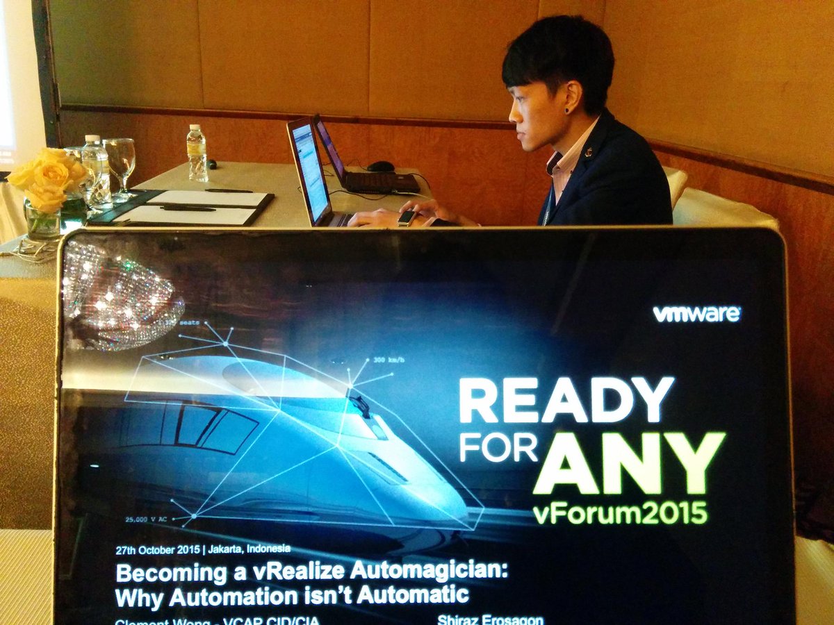 ShirazErosagon's tweet photo. Want to be vRealize Automagician?  @kenshi08 is waiting for you in Tech Breakout 2 #vForumID https://t.co/bCVPRzdk4w