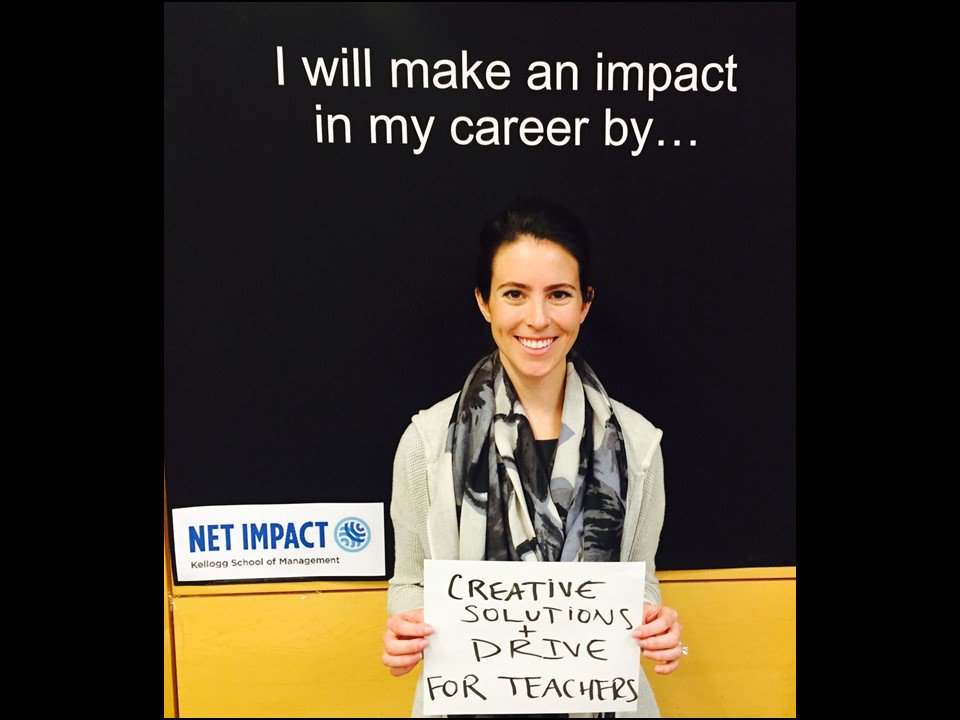 KelloggNetImp's tweet photo. "...creative solutions + drive for teachers" #myimpact #netimpactweek #kellogg https://t.co/ZK0de5r5Rt