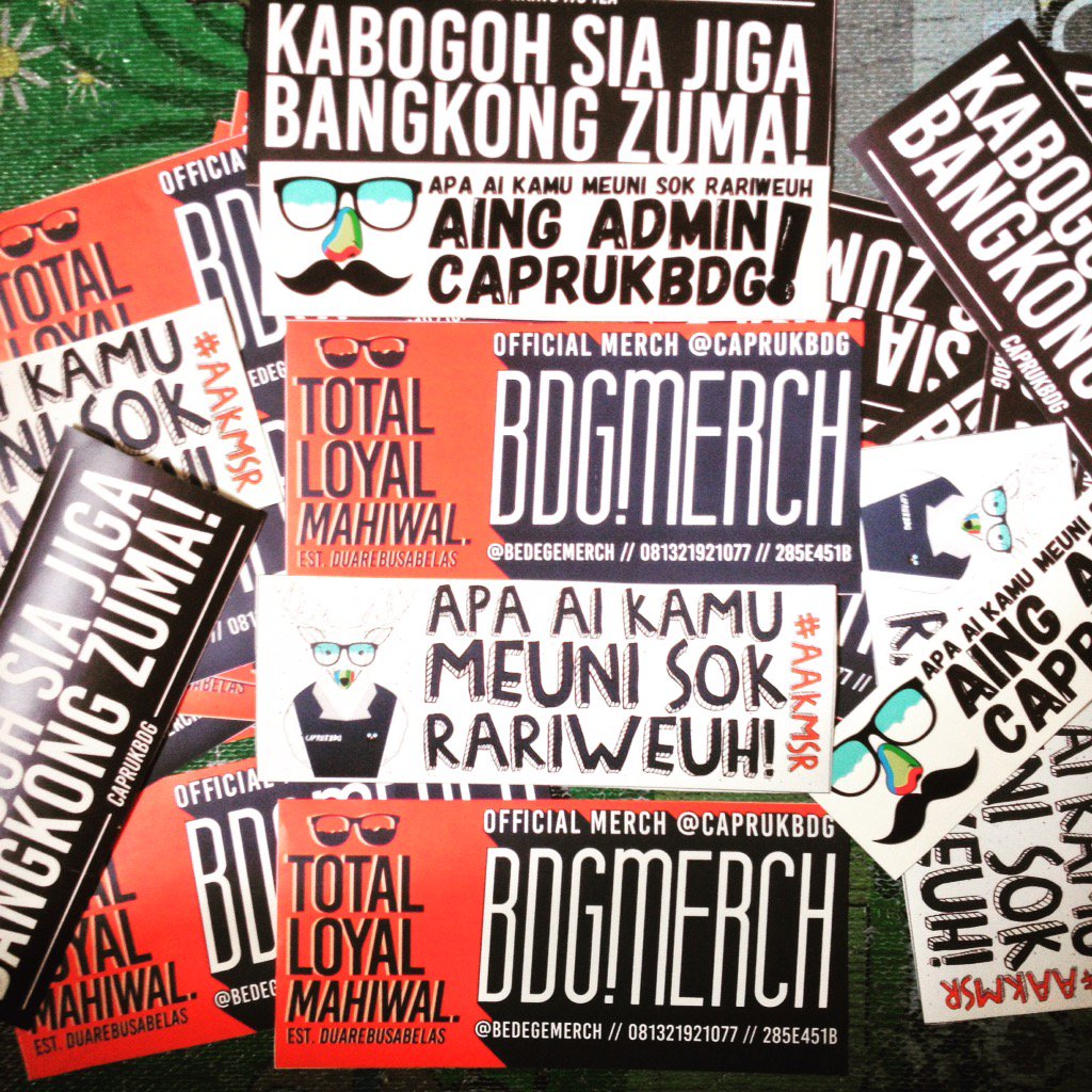 BEDEGEmerch's tweet image. Stiker khusus para pembeli baju @caprukBDG , mau beli stiker tanpa beli baju? Bisa. PATJUTAAN! :(