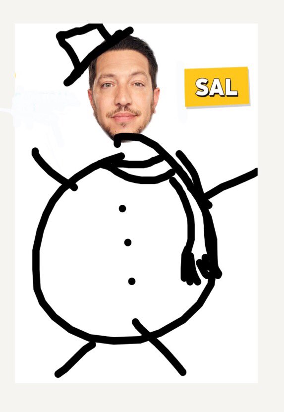abbatozappa's tweet photo. this is what happens when you do a show at midnight: our new mascot, sal the snowman https://t.co/l9NGPl4OJA