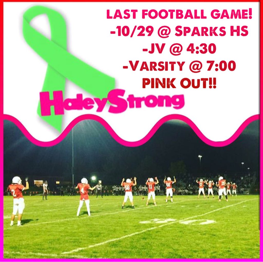 Don't forget to PINK OUT!💚🎀 Free entry if you wear a #haleystrong shirt & they will be on sale at Sparks, too!💕🐴