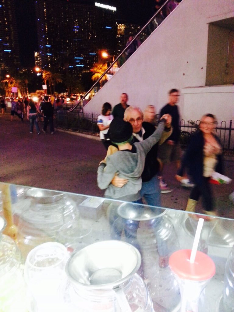 Shift Supervisor, Angelica, dances with a customer.. You gotta love #vegasbaby