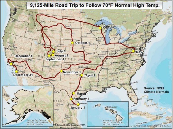 BuzzFeed's tweet photo. This U.S. road trip is designed to give you 70-degree weather every damn day
 https://t.co/VFFwGxxtiH https://t.co/JTllDkB0Kx