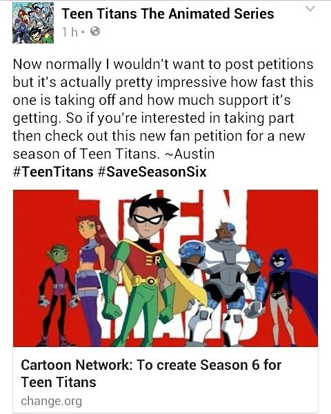 teentitansgo51's tweet photo. If you want to sign the petition just go on the site https://t.co/6l7zCBCT22 https://t.co/YaoUn0v0Yx