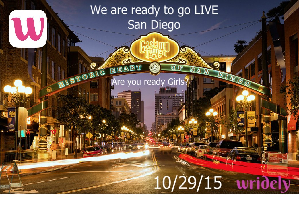 Wridely's tweet photo. We're PUMPED! The Countdown is on for Wridely to go LIVE in San Diego! Come enjoy the Wride with us Girls! 10/29/15 https://t.co/hmFBPW40So